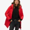 Middenlang pufferjack met Hooded capuchon van imitatiebont