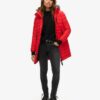 Middenlang pufferjack met Hooded capuchon van imitatiebont