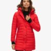 Middenlang pufferjack met Hooded capuchon van imitatiebont
