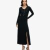 Midi-jurk met halve knoopsluiting