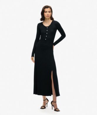 Midi-jurk met halve knoopsluiting