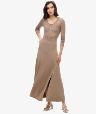 Midi-jurk met halve knoopsluiting
