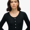 Midi-jurk met halve knoopsluiting