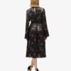 Midi-jurk met jacquard en uitlopende mouwen Midi-jurk met jacquard en uitlopende mouwen