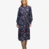 Midi-jurk met lange mouwen en gelaagde look Midi-jurk met lange mouwen en gelaagde look