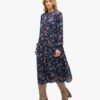 Midi-jurk met lange mouwen en gelaagde look Midi-jurk met lange mouwen en gelaagde look