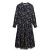 Midi-jurk met lange mouwen en gelaagde look Midi-jurk met lange mouwen en gelaagde look