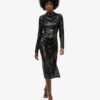 Midi-jurk met open rug en chevronpatroon