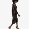 Midi-jurk met open rug en chevronpatroon