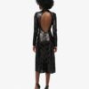 Midi-jurk met open rug en chevronpatroon