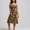 Midi-jurk met print en knoopsluiting