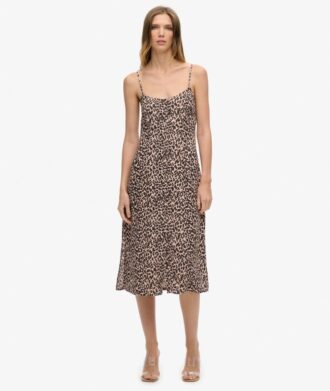 Midi-jurk met print en knoopsluiting