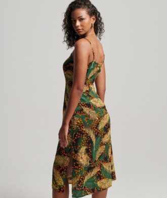 Midi-jurk met print en knoopsluiting
