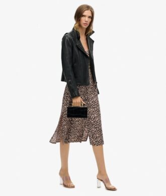 Midi-jurk met print en knoopsluiting