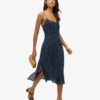 Midi-jurk met print en knoopsluiting