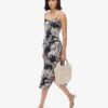 Midi-jurk met print en knoopsluiting