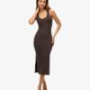 Midi-jurk van jersey met ronde hals