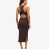 Midi-jurk van jersey met ronde hals