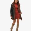 Mini-jurk met hoge hals en lange mouwen van jersey