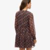 Mini-jurk met lange mouwen en gelaagde details