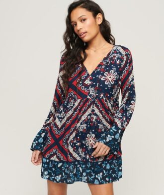 Mini-jurk met uitlopende mouwen in jaren 60-stijl