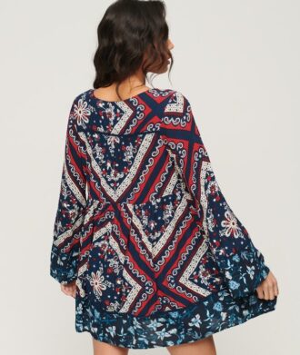Mini-jurk met uitlopende mouwen in jaren 60-stijl