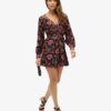 Mini-theejurk met V-hals en print