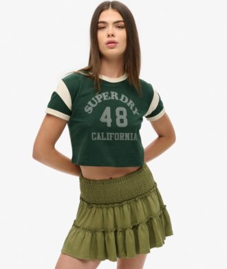 Minirok van jersey met lagen
