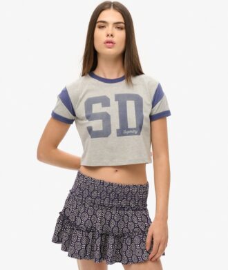 Minirok van jersey met lagen