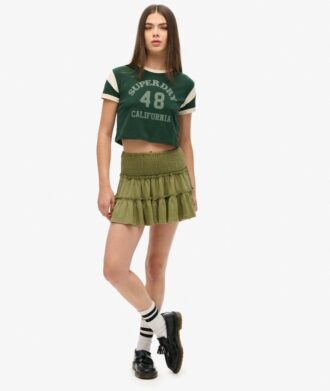 Minirok van jersey met lagen