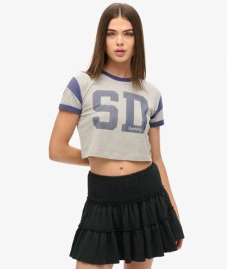 Minirok van jersey met lagen