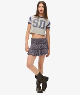 Minirok van jersey met lagen