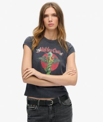 Motley Crue X Superdry T-shirt met kapmouwtjes