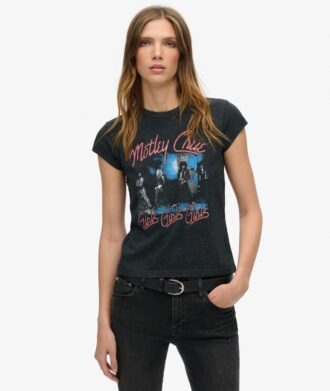 Motley Crue X Superdry T-shirt met kapmouwtjes