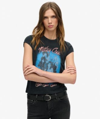 Motley Crue X Superdry T-shirt met kapmouwtjes
