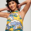 Mouwloze mini-jurk met hoge hals Mouwloze mini-jurk met hoge hals