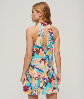 Mouwloze mini-jurk met print