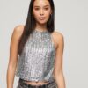 Mouwloze racerbacktop met pailletten Mouwloze racerbacktop met pailletten