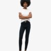 Organic Cotton skinny jeans met hoge taille