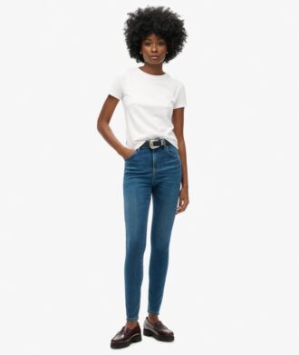 Organic Cotton skinny jeans met hoge taille