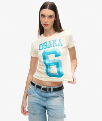 Osaka 6 versierd T-shirt uit de jaren 90