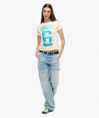 Osaka 6 versierd T-shirt uit de jaren 90