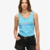 Outdoor gestreept tanktopje met ronde hals