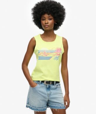 Outdoor gestreept tanktopje met ronde hals