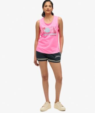 Outdoor gestreept tanktopje met ronde hals