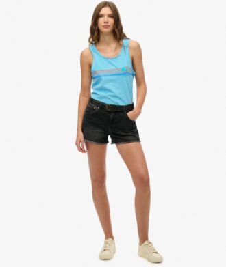 Outdoor gestreept tanktopje met ronde hals
