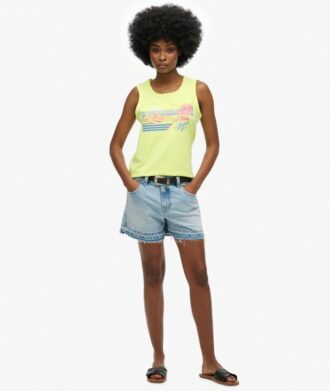 Outdoor gestreept tanktopje met ronde hals