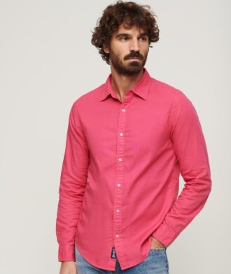 Overgeverfd Organic Cotton-overhemd met lange mouwen