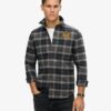 Overshirt met geruite borduursels