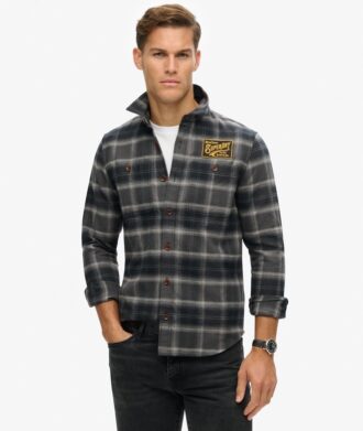 Overshirt met geruite borduursels